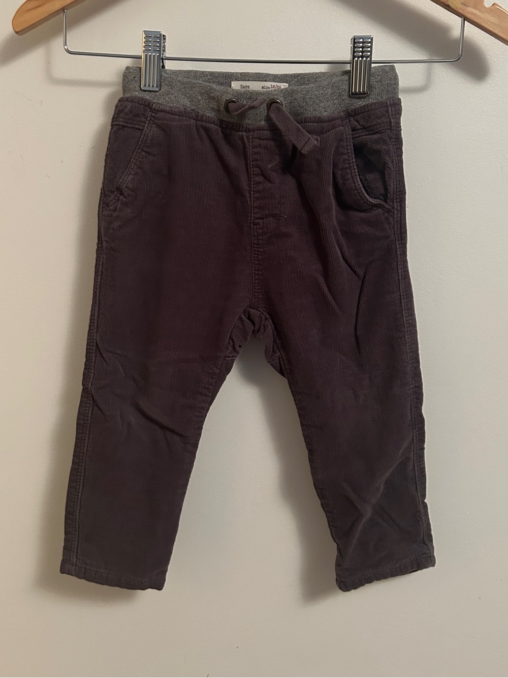 ZARA BABY BOY Grey Corduroy Pull On Pants